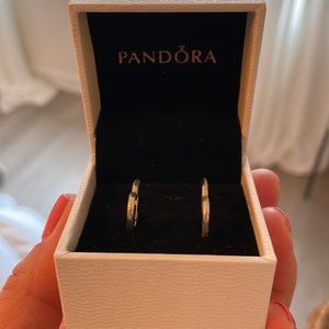 Pandora Silver Heart Earrings